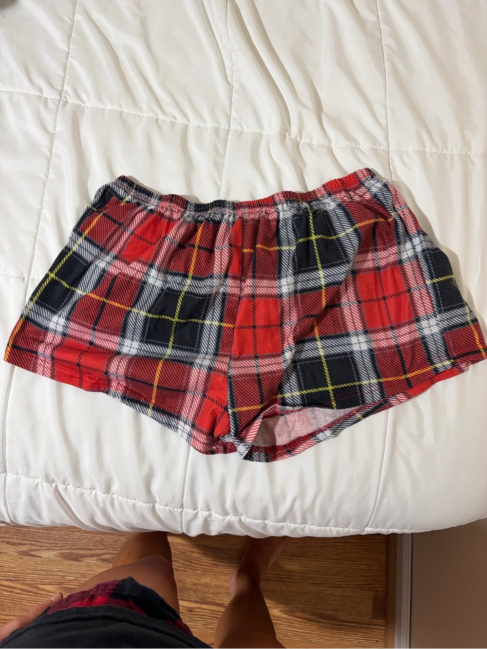 Red Plaid Lounge Shorts